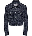 Kids Only Denim Jacket - KogGianna - Dark Blue Denim/Roses
