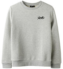 LMTD Sweatshirt - NlmEddy - Ljustgråmelerad m. Tryck