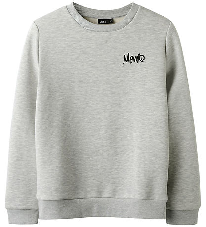 LMTD Sweatshirt - NlmEddy - Light Grey Melange w. Print