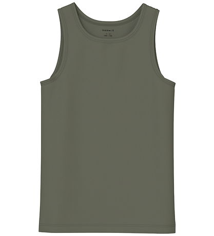 Name It Linnen - Nej - NkmTank - 2-pack - Te Leaf/Dark Grön