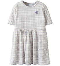 Name It Jurk - Rib - NmfFiona - Bright White/Strepen
