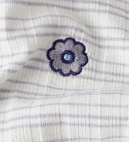 Name It Kjóll - Rib - NmfFiona - Bright White/Röndur