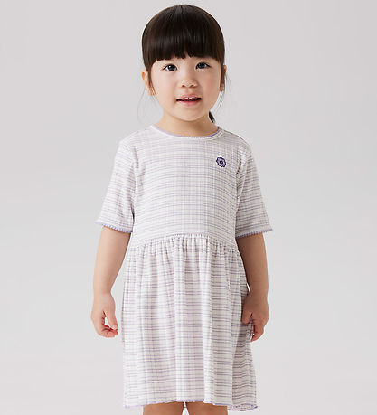 Name It Kjóll - Rib - NmfFiona - Bright White/Röndur
