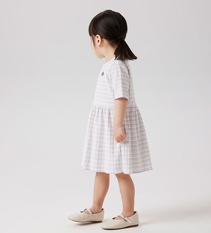 Name It Kjóll - Rib - NmfFiona - Bright White/Röndur