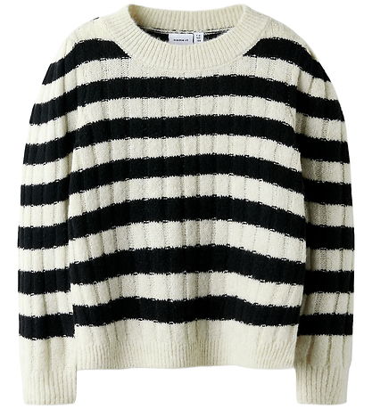 Name It Blouse - Gebreid - NkfDitte - Botercrème/Black