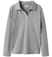 Name It Poloshirt - Rib - NkfDusa - Grey Melange