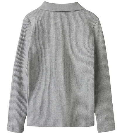 Name It Poloshirt - Rib - NkfDusa - Grey Melange