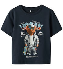 Name It T-shirt - NmmLewis - Navy Blazer w. Bear