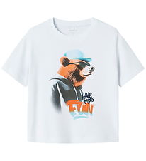 Name It T-shirt - NmmLewis - Bright White w. Bear