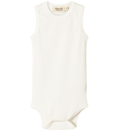 MarMar Romper mouwloos - Rib - Mouwloos - Noos - Zacht White