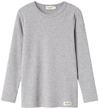 MarMar Tröja - Rib - Plain - Noos - Ljustgråmelerad