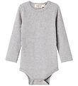 MarMar Bodysuit l/s - Rib - Modal - Noos - Light Grey Melange