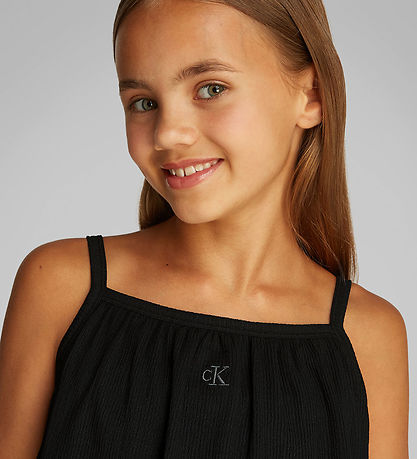 Calvin Klein Kleid - Crinkle Layered - CK Schwarz