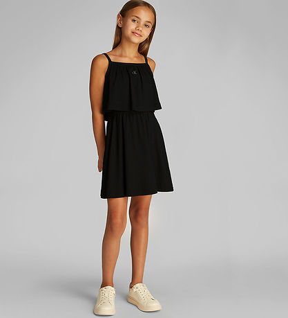 Calvin Klein Kleid - Crinkle Layered - CK Schwarz