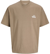 Jack & Jones T-shirt - JcoRetreat Typografisk - Desert Taupe