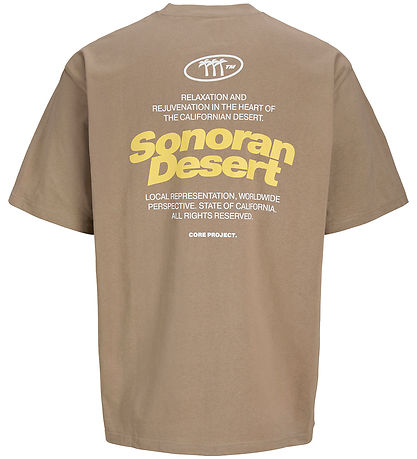 Jack & Jones T-shirt - JcoRetreat Typografisk - Desert Taupe