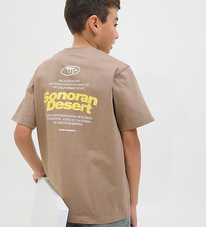 Jack & Jones T-shirt - JcoRetreat Typografisk - Desert Taupe