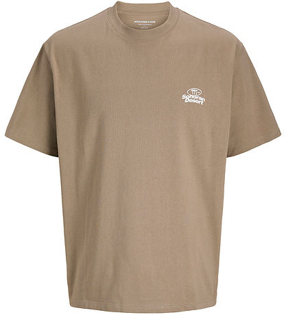 Jack & Jones T-shirt - JcoRetreat Typografisk - Desert Taupe