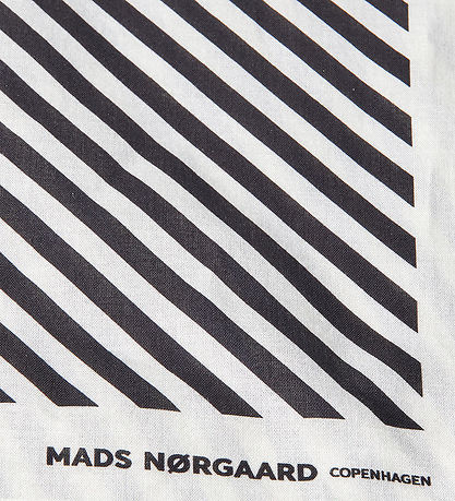 Mads Nørgaard Scarf - 55x55cm - Bluing/Jet Black Striped