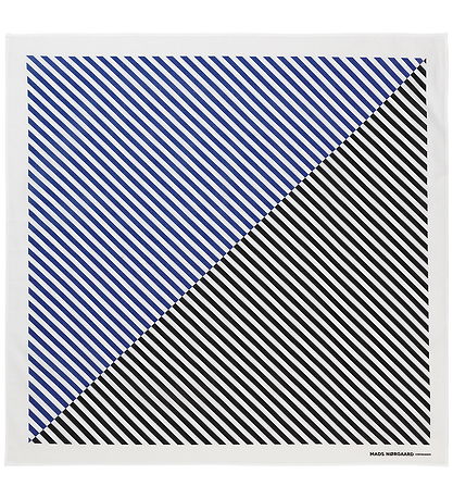 Mads Nørgaard Scarf - 55x55cm - Bluing/Jet Black Striped