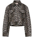 Kids Only Denim Jacket - KogSandra - Lumi Printed - Black/Leo