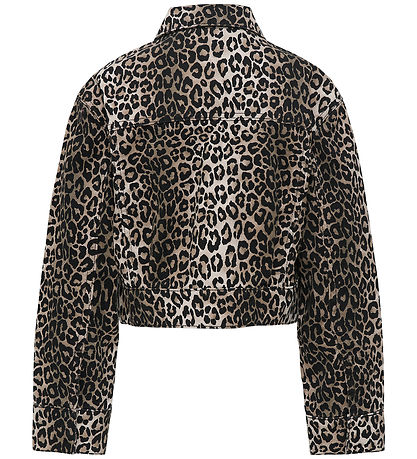 Kids Only Jeansjacka - KogSandra - Lumi Printed - Svart/Leo