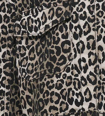 Kids Only Jeansjacka - KogSandra - Lumi Printed - Svart/Leo
