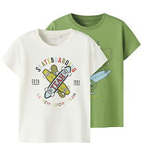 Name It T-shirt - NmmKarlton - 2-Pack - Coconut Milk