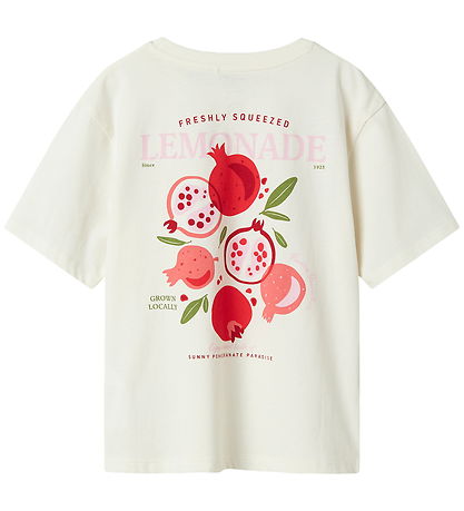 Name It T-shirt - NkfKassandra - Coconut Milk w. Pomegranates
