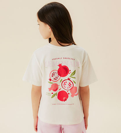Name It T-shirt - NkfKassandra - Coconut Milk w. Pomegranates