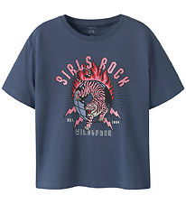 Name It T-shirt - NkfKassandra - Blue Indigo w. Glitter