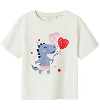 Name It T-shirt - NmfKatinka - Coconut Milk w. Glitter