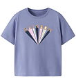 Name It T-shirt - NmfKatinka - Purple Impression w. Glitter