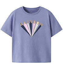 Name It T-shirt - NmfKatinka - Purple Impression w. Glitter