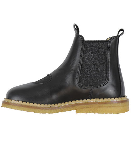 Angulus Boots - Chelsea - Black w. Glitter/Heart