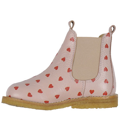 Angulus Boots - Classic Chelsea - Rose w. Red Hearts