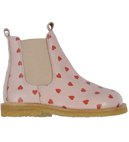 Angulus Boots - Classic Chelsea - Rose w. Red Hearts