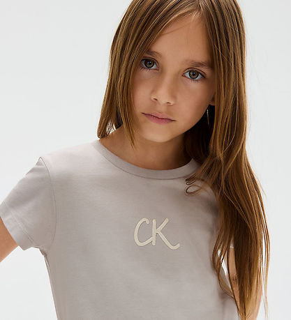 Calvin Klein T-Shirt - Glitter - Rouw Dove Grey