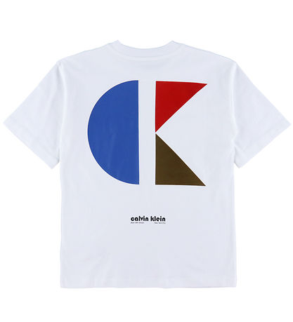 Calvin Klein T-shirt - Geo CK-bakavtryck - Bright White