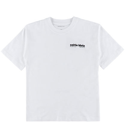 Calvin Klein T-shirt - Geo CK-bakavtryck - Bright White