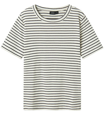 LMTD T-shirt - Rib - NlfHinaja - Dark Grey Melange/White Stripes