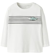 Name It Tröja - NmmVagno - Bright White/Croco linjer