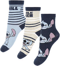 Name It Strumpor - 3-pack - NmmJermaine - Stitch - Dusty Blue