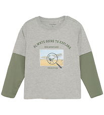 Minymo Blouse - Grey Melange w. Dino