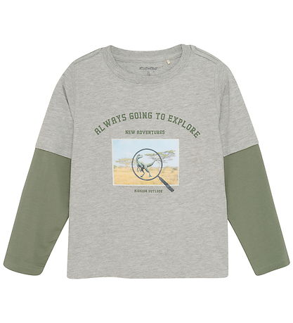 Minymo Blouse - Grey Melange w. Dino