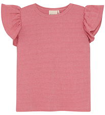 Minymo T-shirt - Rib - Glitter - Azalea Pink