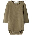 Lil' Atelier Bodysuit l/s - Slim - NbfThoro - Sepia Tint