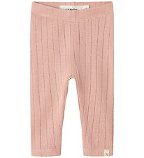 Lil' Atelier Leggings - NbfRachel - Noos - Misty Rose m. Hålmöns