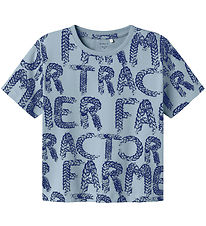 Name It T-shirt - NmmLeander - Dusty Blue m. Bokstäver