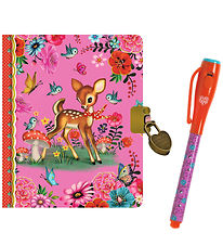 Djeco Diary w. Lock & Magic Pen - Fiona Hewitt - Bambi/Flower